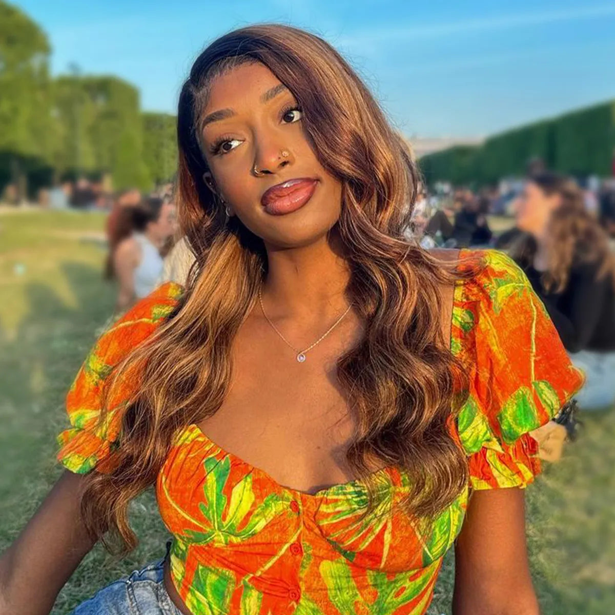 Ombre Highlight Honey Blonde With Dark Roots Body Wave Wear Go Pre-Cut Lace Front Wig