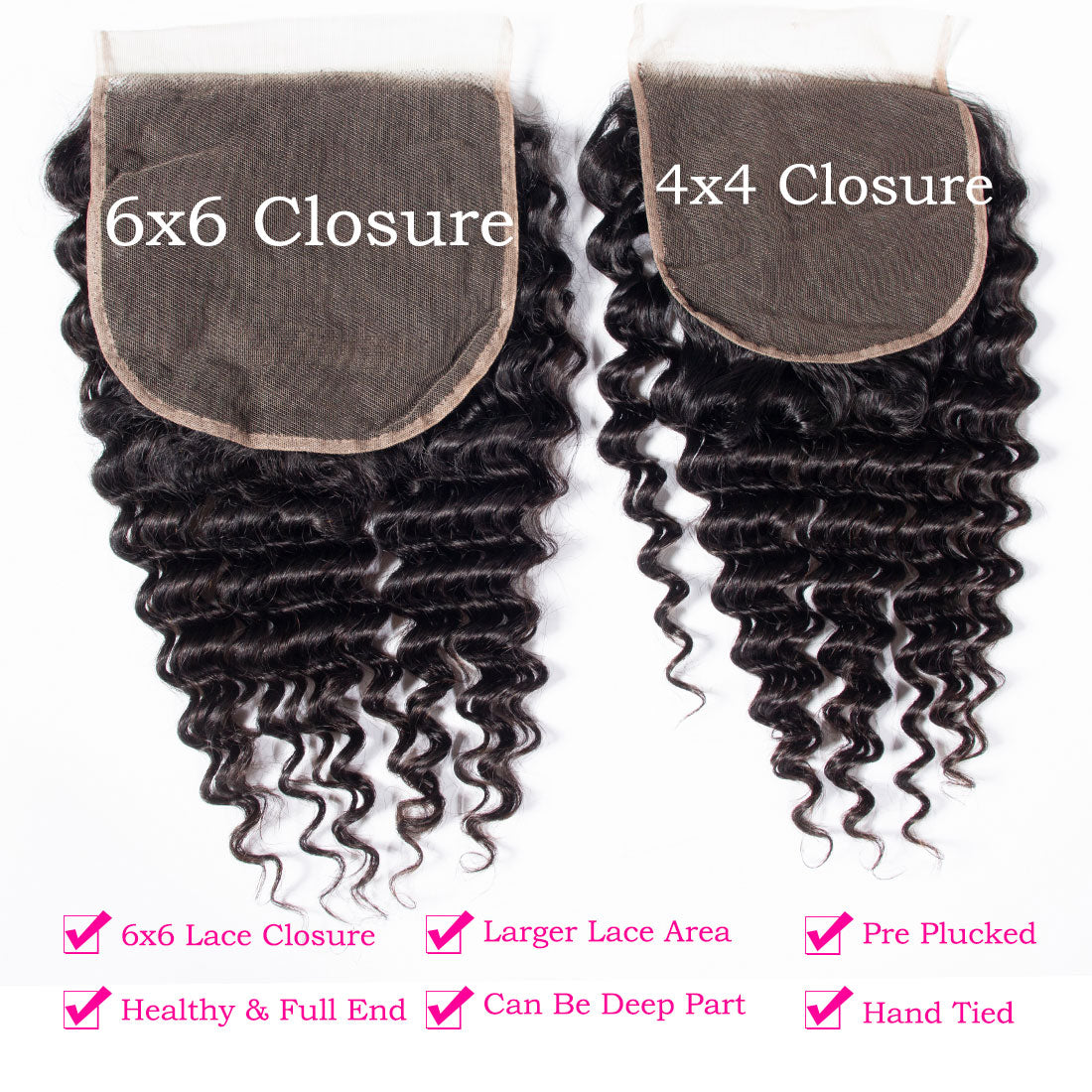 6x6 Lace Closure with Deep Wave Bundles