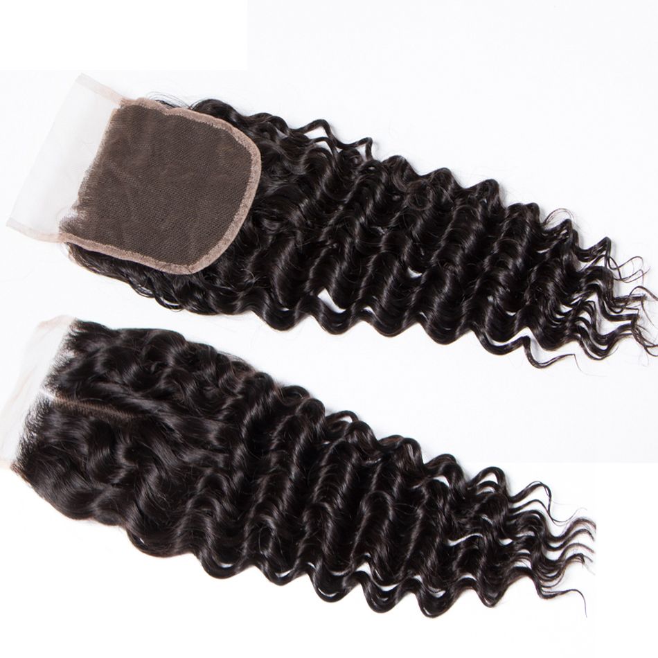 Brazilian Deep Wave 3 Bundles with 5x5 HD Lace Closure