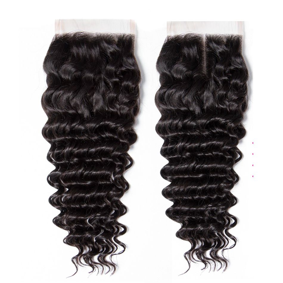 Brazilian Deep Wave 3 Bundles with 5x5 HD Lace Closure