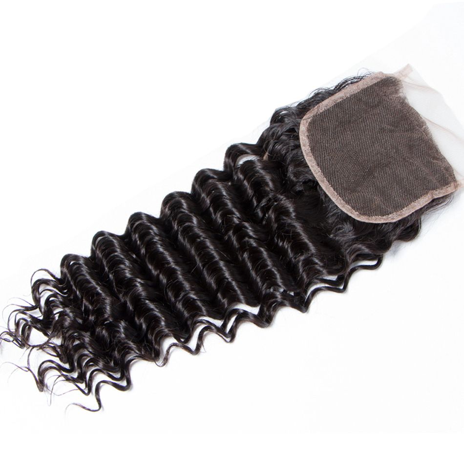Hair Deep Wave Lace Closure Human Hair Extensions 4*4 Lace Closure Deep Wave