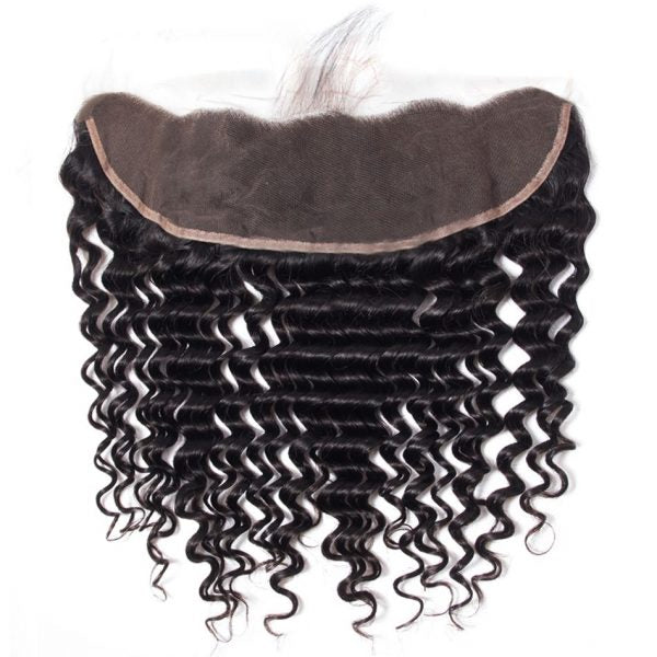 Hair Deep Wave Lace Frontal Closure Brazilian Deep Wave Weave Frontal Lace Closure Human Hair Extensions