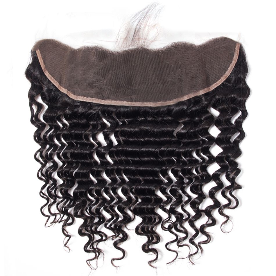 Deep Wave Hair 3 Bundles with 13x4 HD Lace Frontal for Full Head