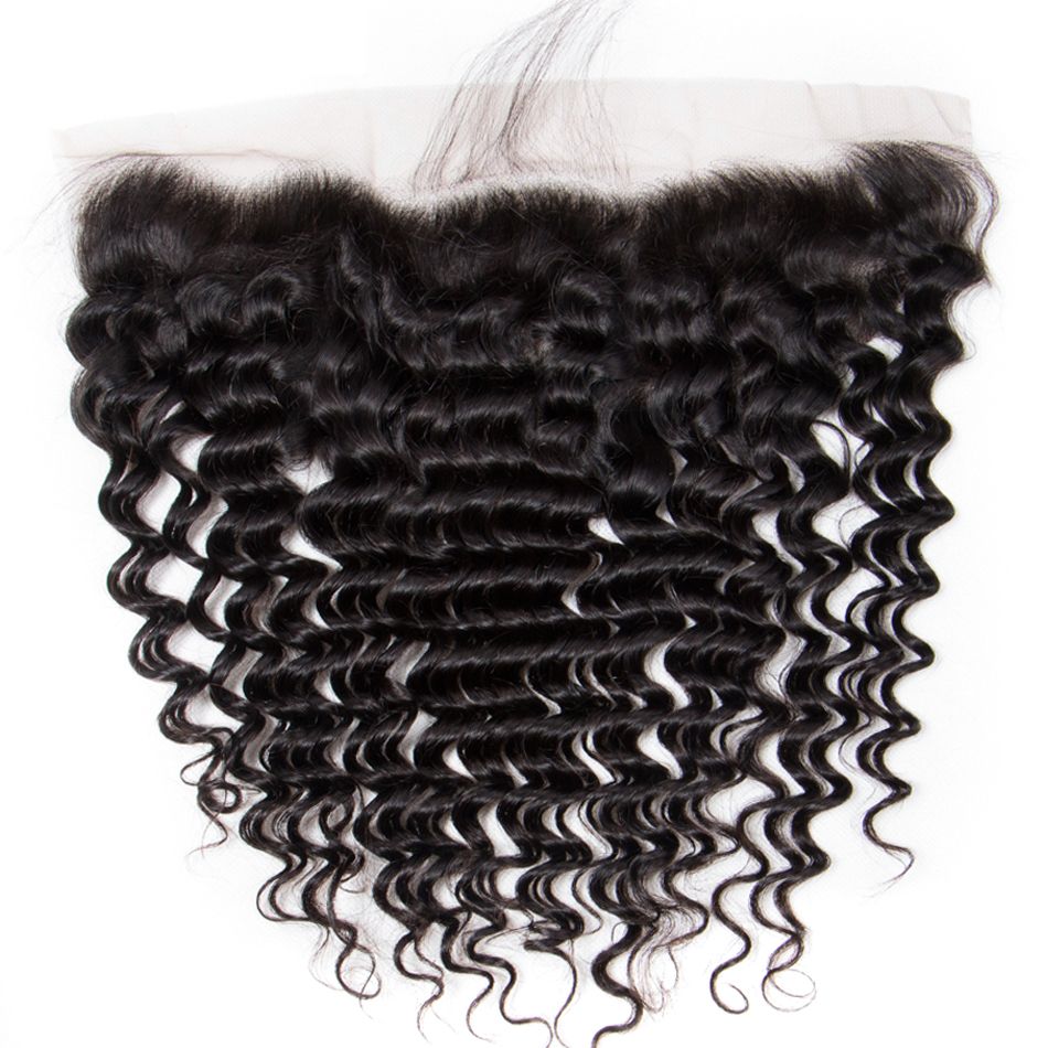 Deep Wave Hair 3 Bundles with 13x4 HD Lace Frontal for Full Head