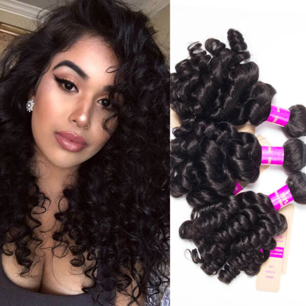 Brazilian Hair Bouncy Curly Weave 3 Bundles 100% Unprocessed Virgin Human Hair Funmi Hair Curls