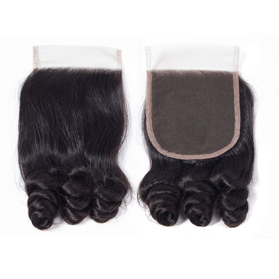 Brazilian Funmi Hair Virgin Hair 3 Bundles with Lace Closure