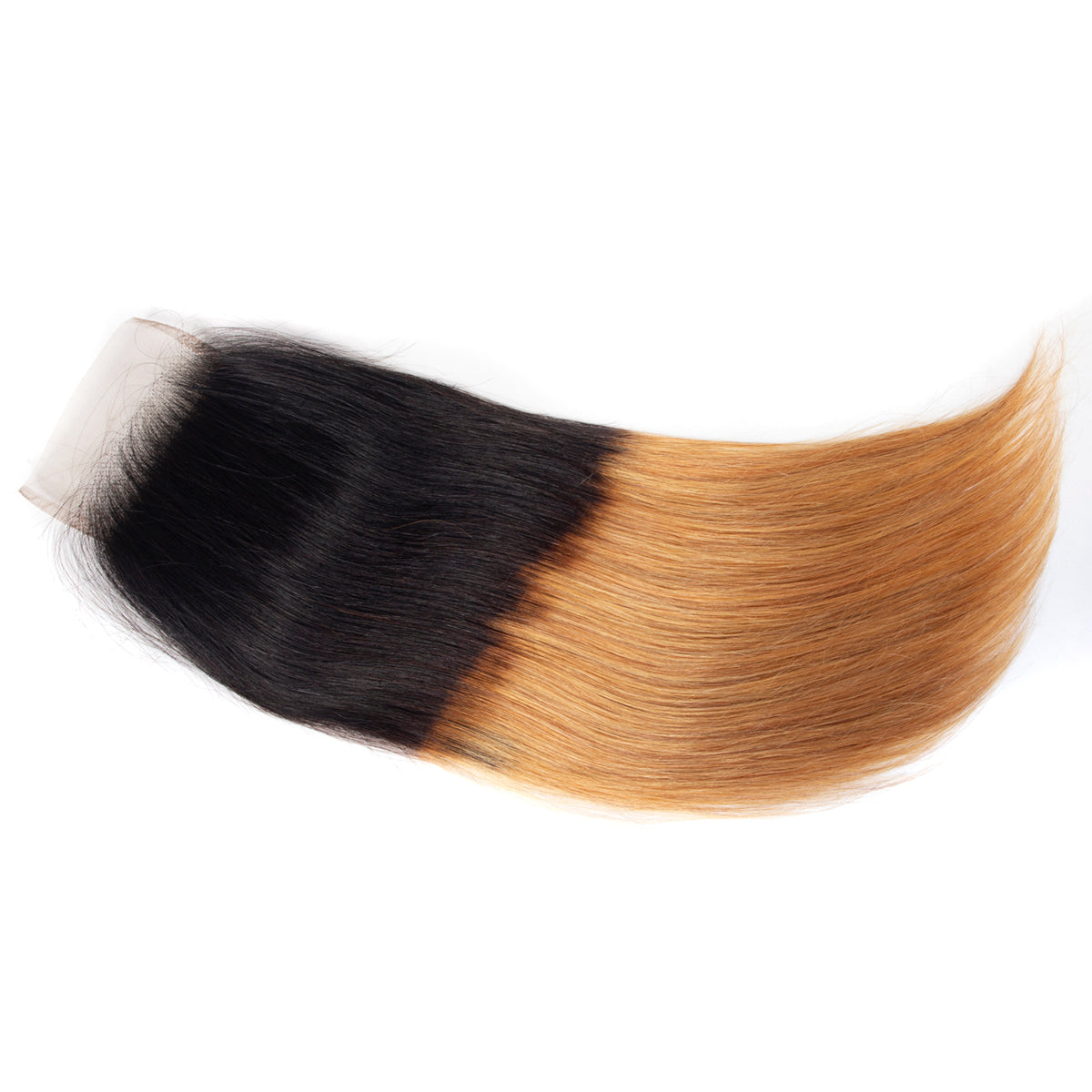 Ombre Hair T1B/27 Brazilian Straight Hair Bundles with Closure