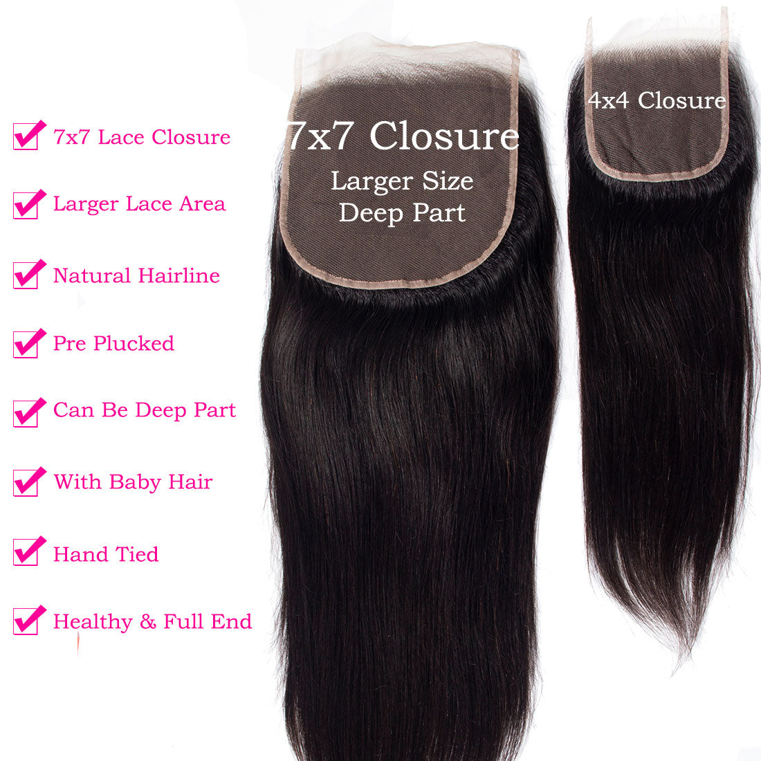 7x7 Straight Hair Lace Closure