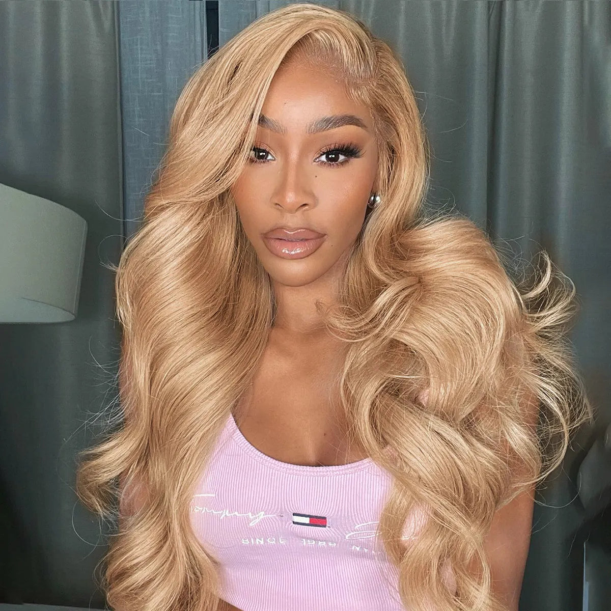 Ash Blonde Color 13x6 Lace Frontal Wig Body Wave Straight Human Hair Lace Wig