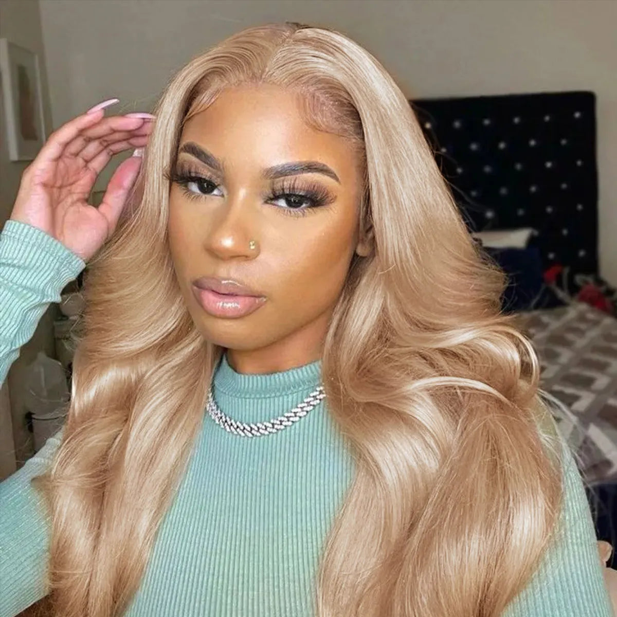 Ash Blonde Color 13x6 Lace Frontal Wig Body Wave Straight Human Hair Lace Wig