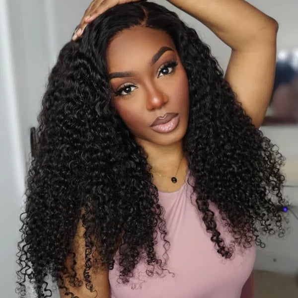 Pre-Bleached Knots 13x6 Lace Frontal Wig Curly Human Hair HD Lace Wigs
