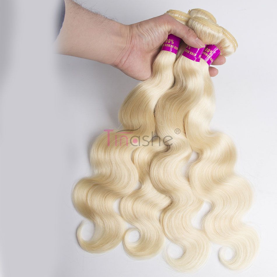 hair Brazilian blonde body wave human hair 3 bundles virgin human hair 613 color