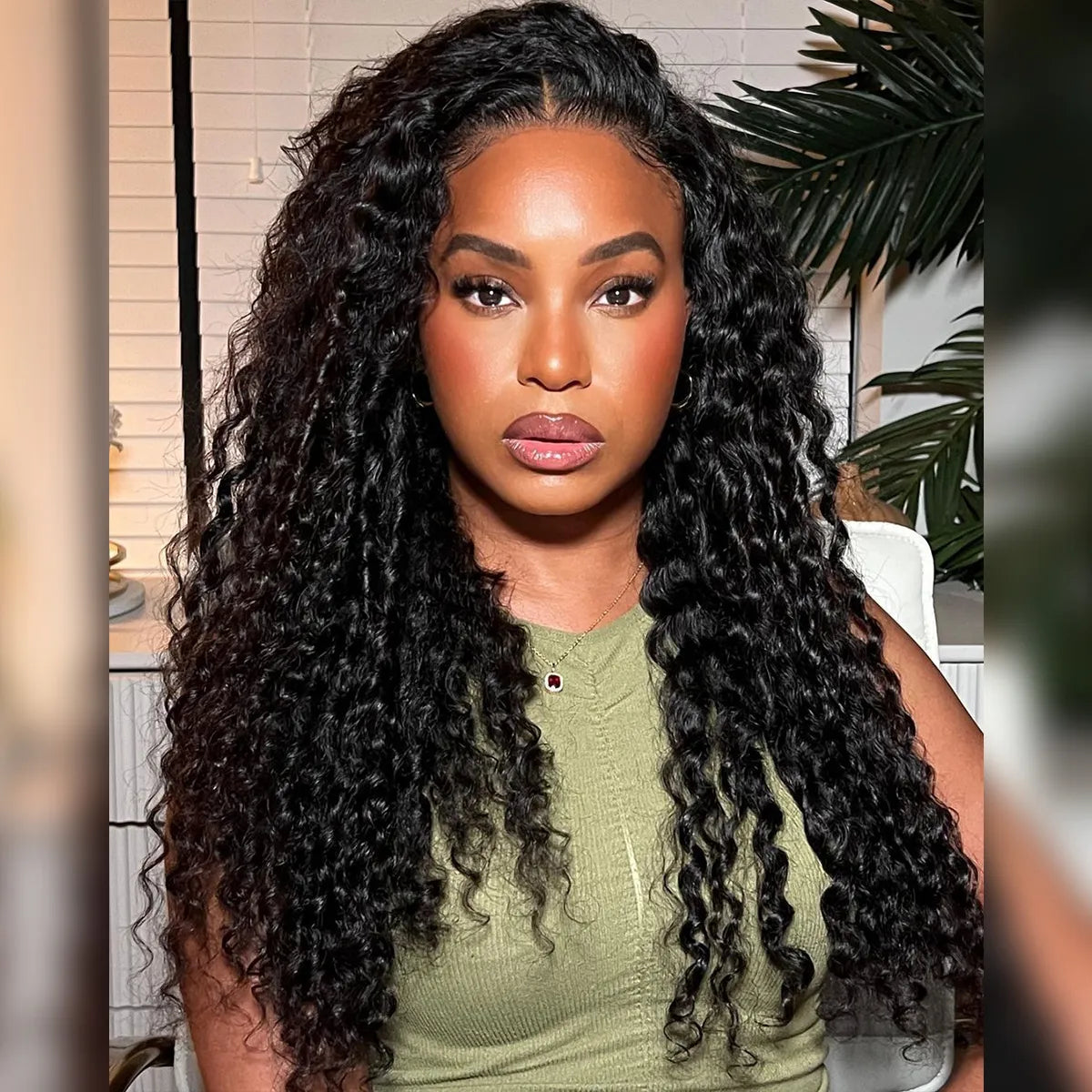 Glueless Bouncy Water Wave Lace Front Wigs Undetectable HD Lace Wig Beginner Friendly