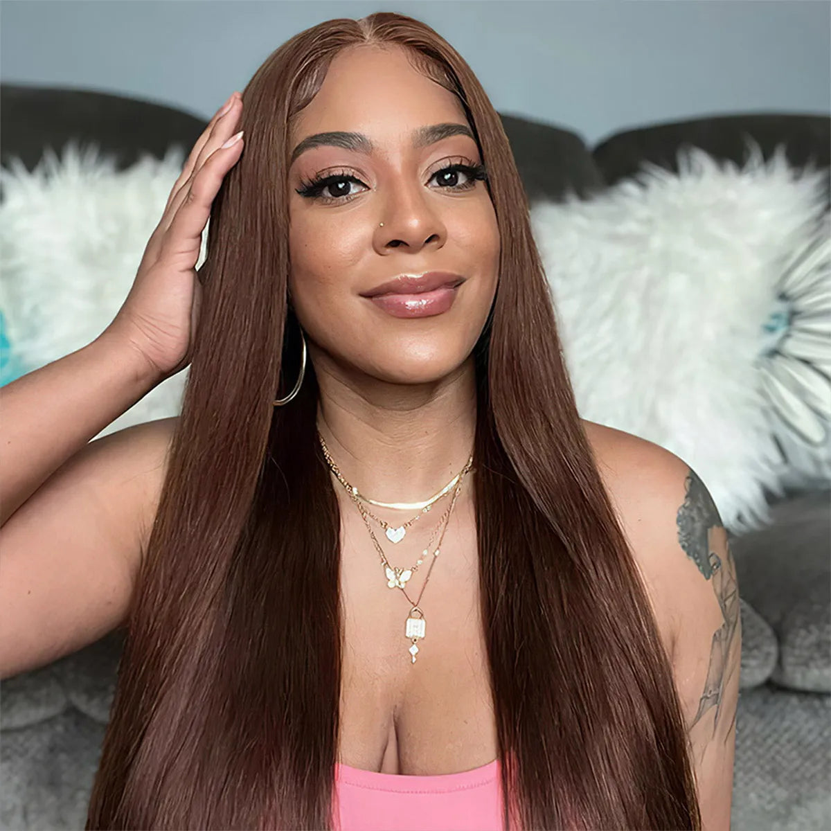 Dark Brown Straight Human Hair 6x5 13x4 HD Lace Front Wigs