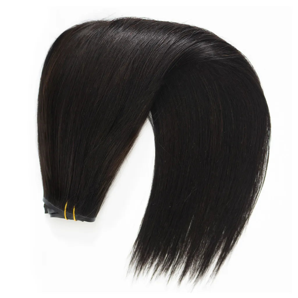 Seamless Clip In Hair Extensions Straight & Yaki Straight Virgin Human Hair 7pcs/pack Natural Black Color
