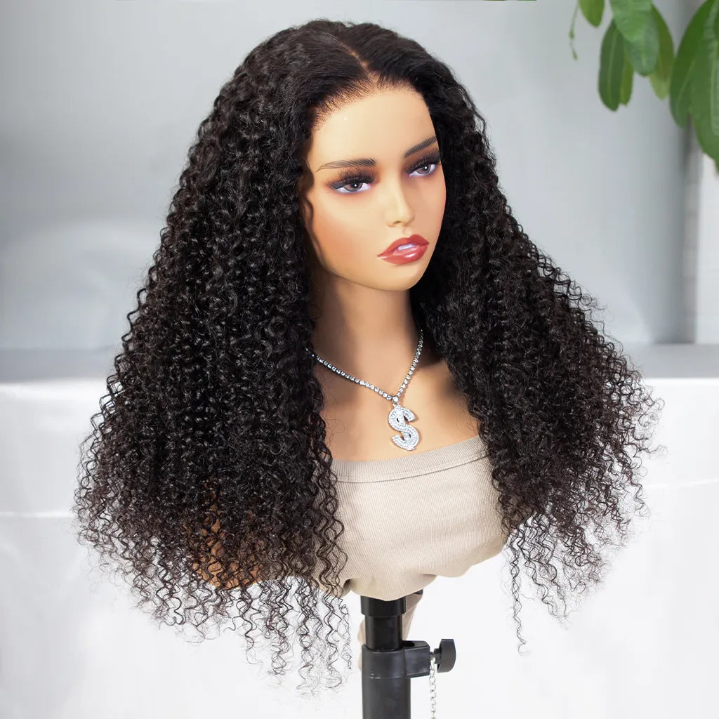 Pre-Bleached Knots 13x6 Lace Frontal Wig Curly Human Hair HD Lace Wigs