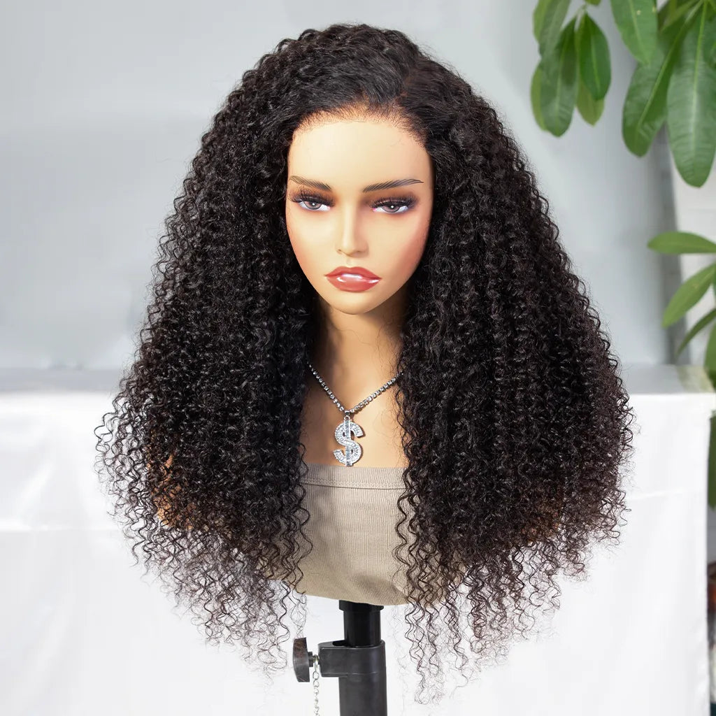 Pre-Bleached Knots 13x6 Lace Frontal Wig Curly Human Hair HD Lace Wigs