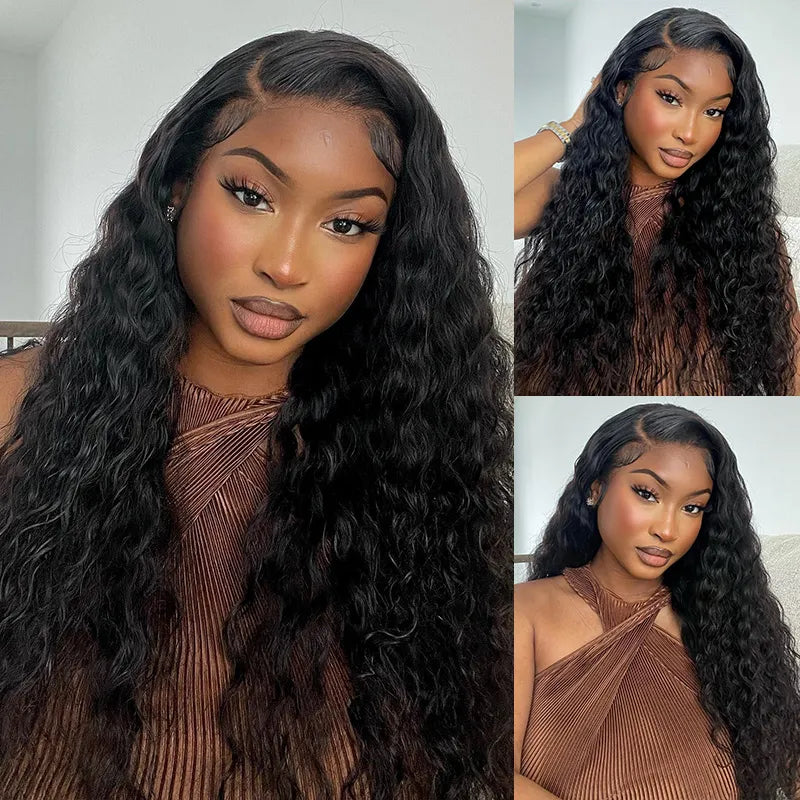Flexi-Fit Glueless Wig Water Wave Pre-Cut 6x5/9x6 Lace Wig Breathable Air Cap