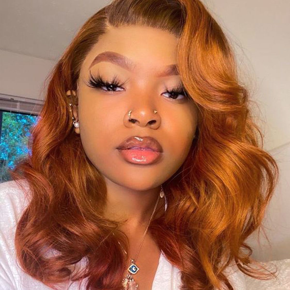 Ginger Barrel Curls Shoulder Length Wig 13x4 HD Lace Frontal Wig