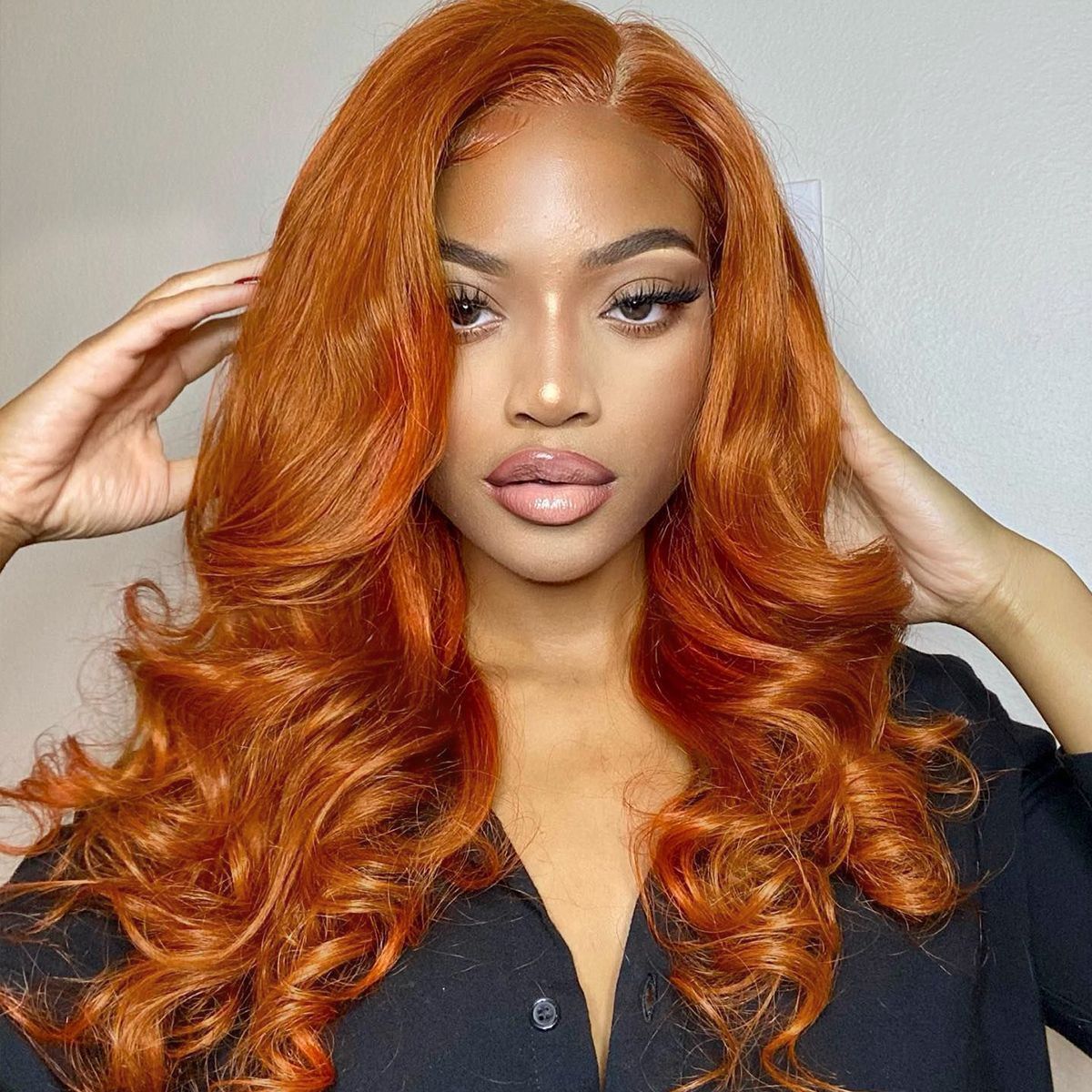 Ginger Barrel Curls Shoulder Length Wig 13x4 HD Lace Frontal Wig