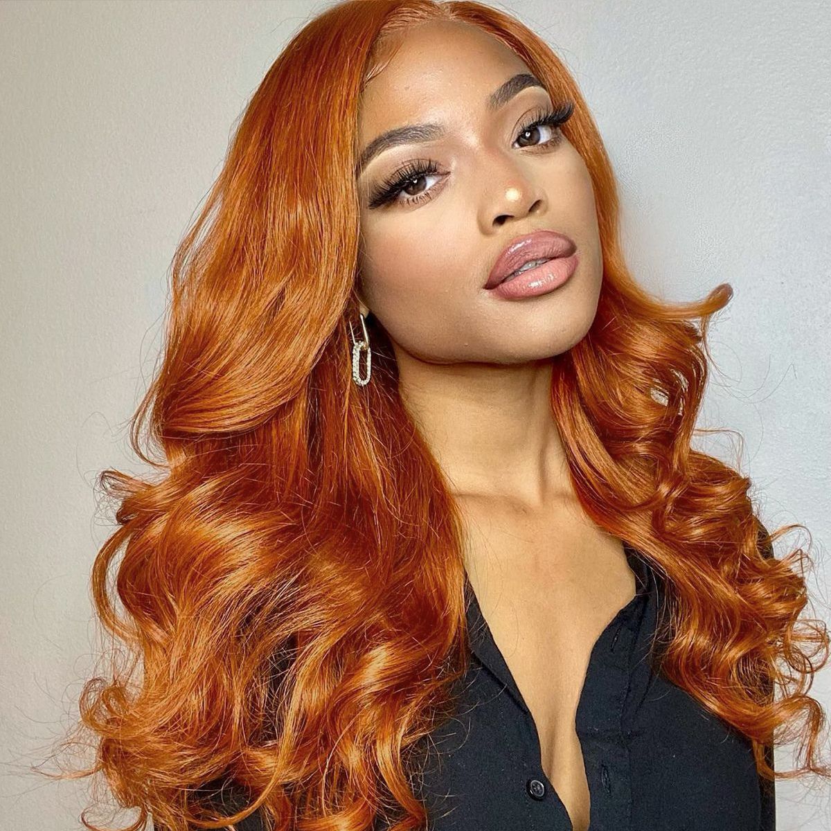 Ginger Barrel Curls Shoulder Length Wig 13x4 HD Lace Frontal Wig