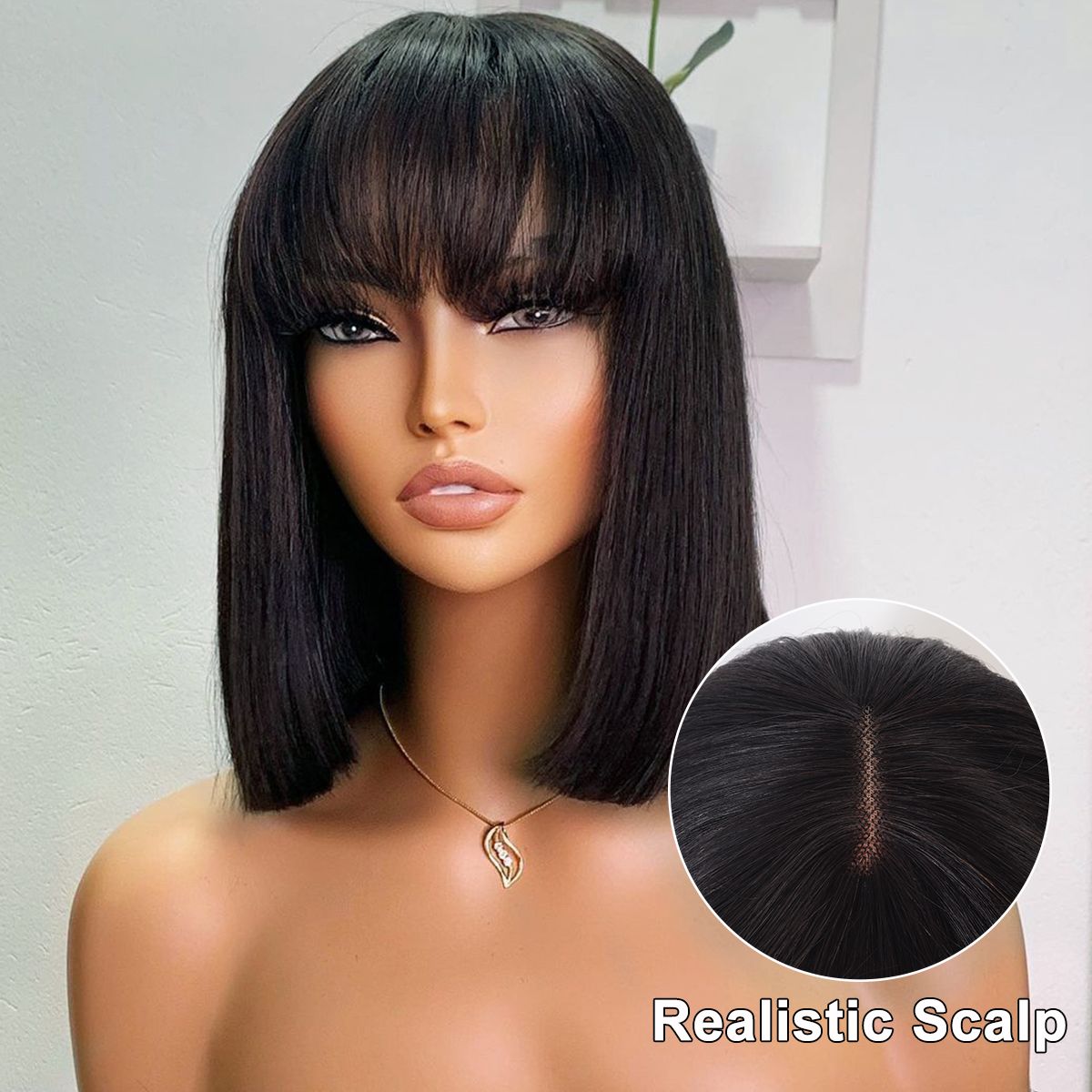 Buy 1 Get 1 Free | Glueless Kinky Curly 6x5 Lace Wig + Straight Bob Wig With Bangs