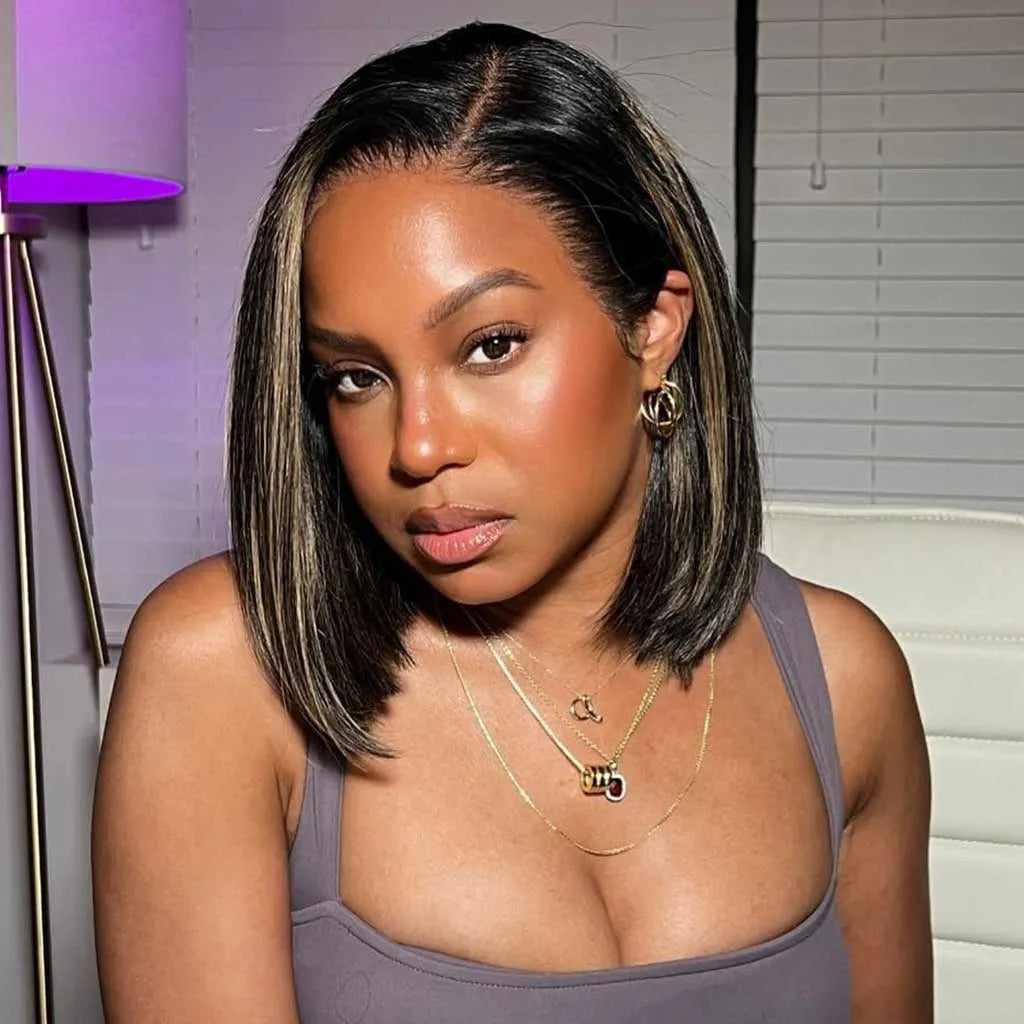Glueless Highlight 1b/22 Bob Wig 6x5 Pre-Cut HD Lace Wig Wear & Go