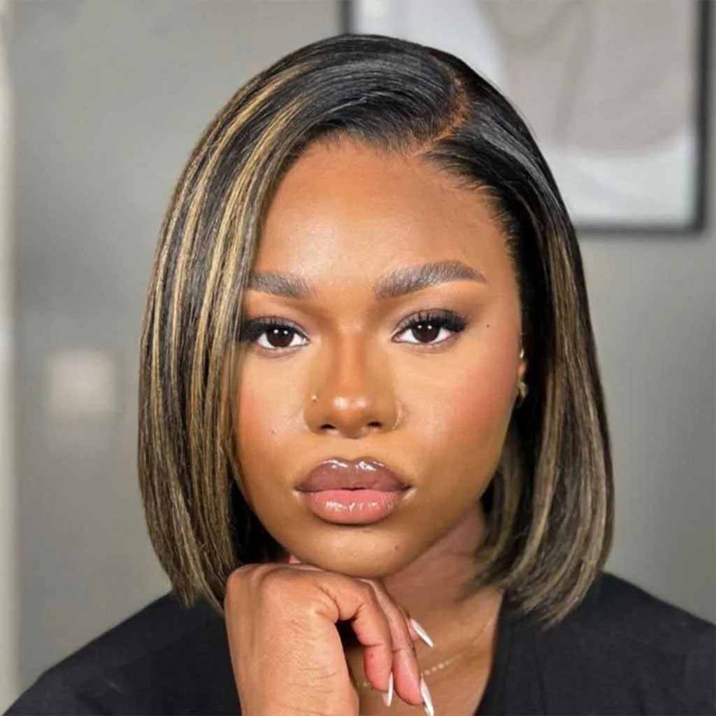 Glueless Highlight 1b/22 Bob Wig 6x5 Pre-Cut HD Lace Wig Wear & Go