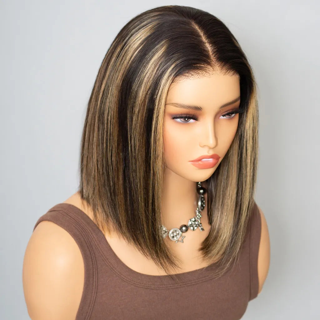 Glueless Highlight 1b/22 Bob Wig 6x5 Pre-Cut HD Lace Wig Wear & Go
