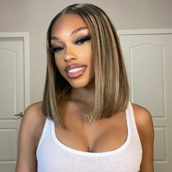Glueless Highlight 1b/22 Bob Wig 6x5 Pre-Cut HD Lace Wig Wear & Go