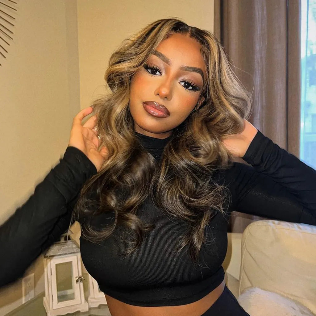 Buy 1 Get 1 Free | Highlight 1b/22 Body Wave 6x5 Pre-Cut Lace Wig & Straight Bob Wig With Bangs