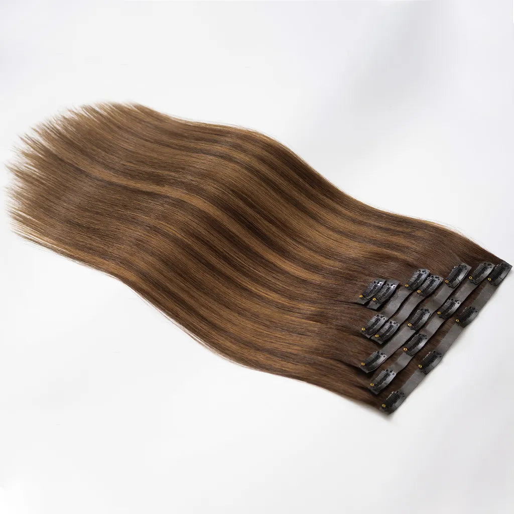 Highlight Seamless Clip In Hair Extensions Straight Beginner Friendly 7pcs/pack