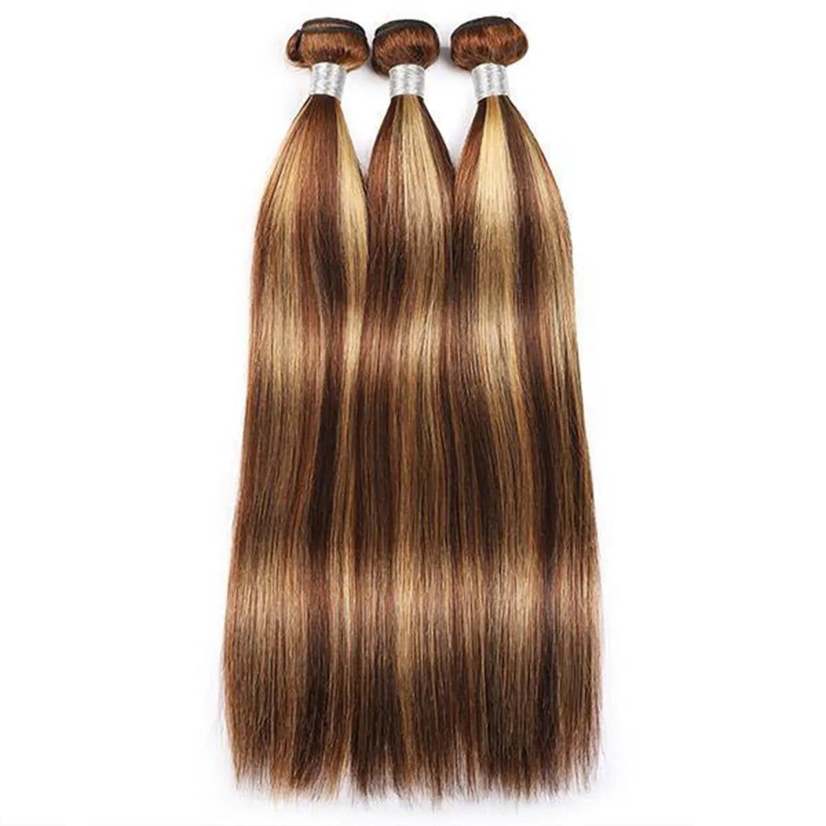 Balayage Highlight Honey Blonde Brazilian Straight Hair 3 Bundles 100% Human Hair Weave