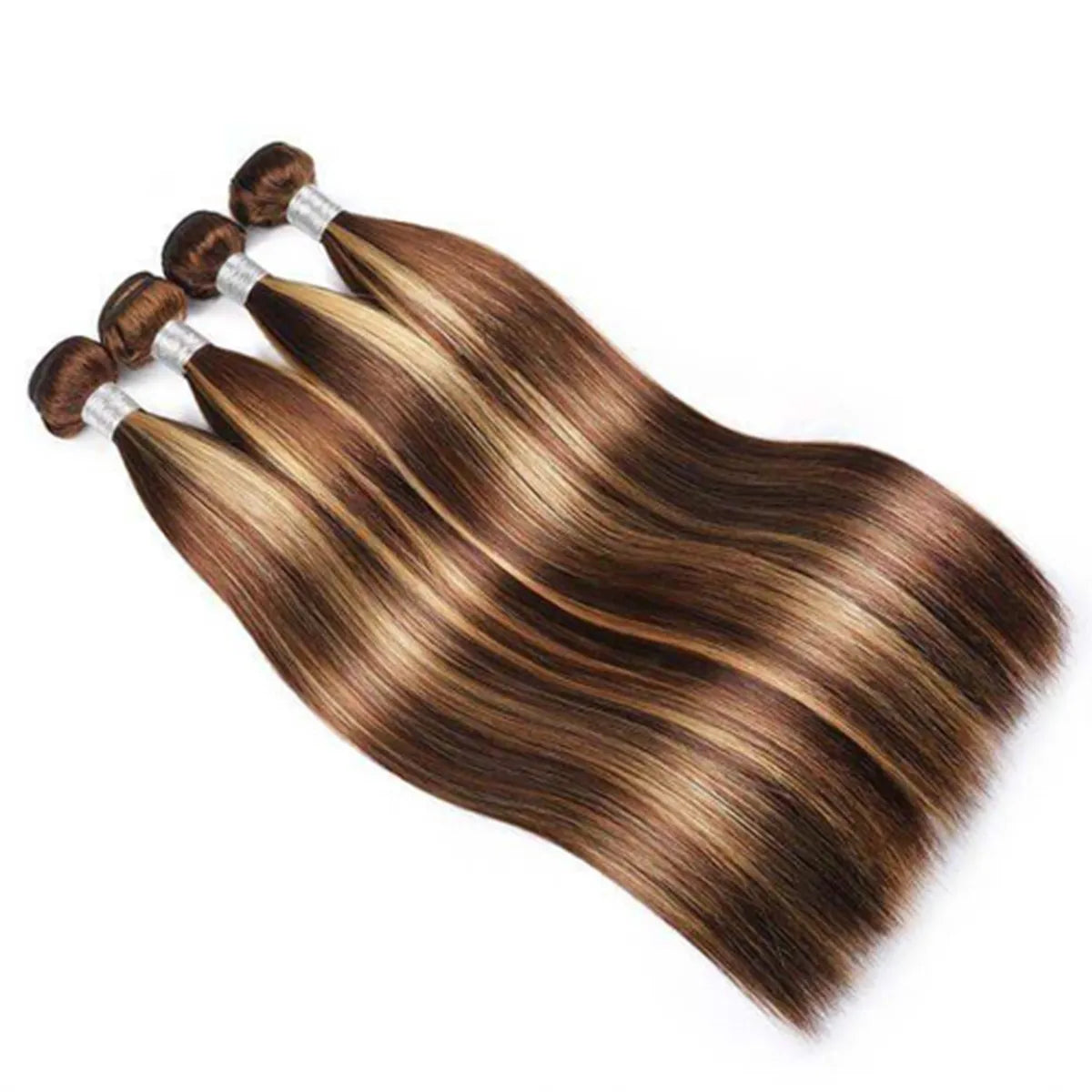 Balayage Highlight Honey Blonde Brazilian Straight Hair 3 Bundles 100% Human Hair Weave