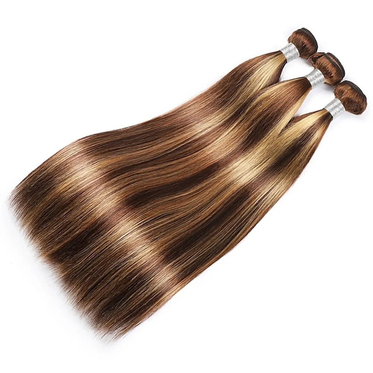 Balayage Highlight Honey Blonde Brazilian Straight Hair 3 Bundles 100% Human Hair Weave