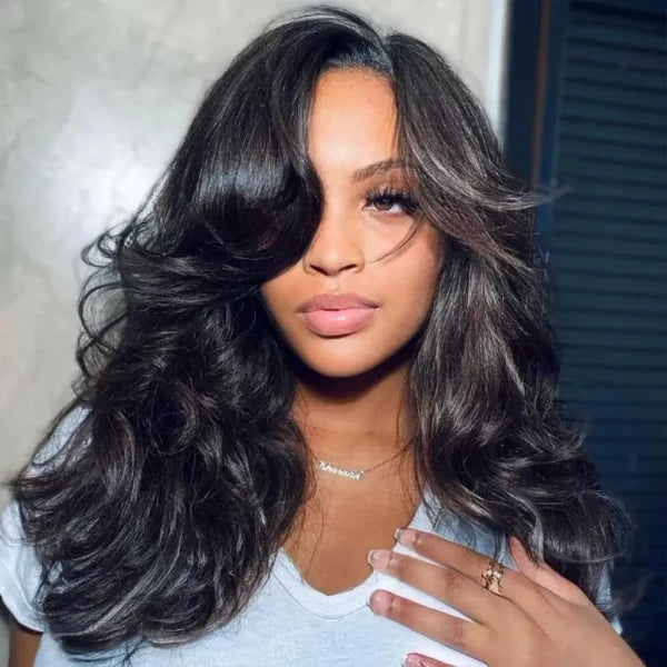 Trendy Layered Cut Loose Wave U Part Wigs Beginner Friendly Glueless Wig 180%