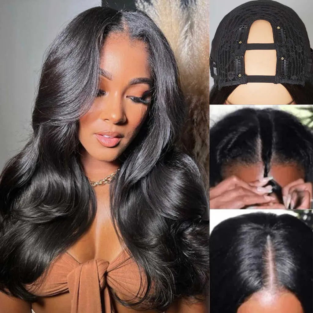 Trendy Layered Cut Loose Wave U Part Wigs Beginner Friendly Glueless Wig 180%