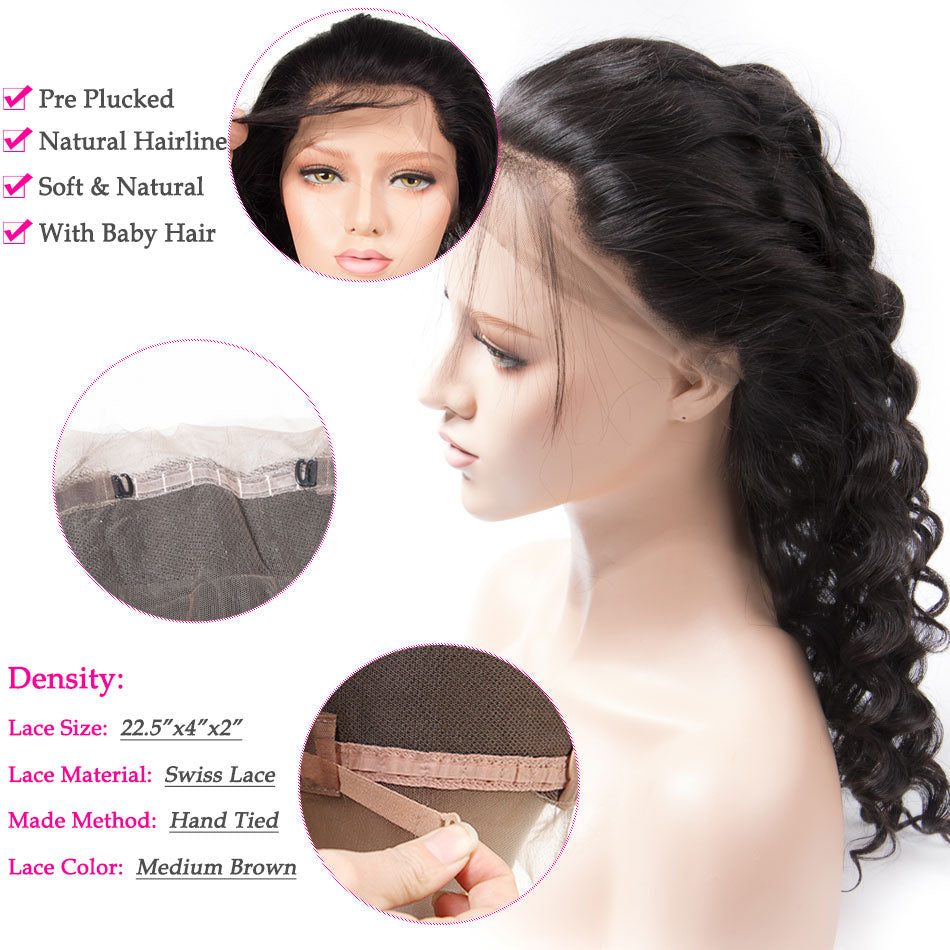 Brazilian Loose Deep Bundles with 360 Frontal for Full Head Virgin Human Hair