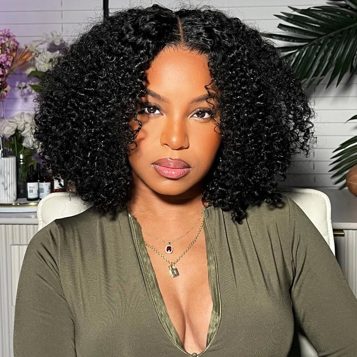 Part Max 9x6 Glueless Wig Pre-Cut Lace & Bleached Knots Put on & Go Short Curly Bob Wig