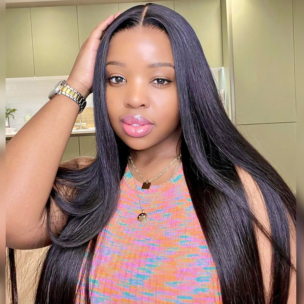 Buy 1 Get 1 Free | Straight 6x5 Pre-Cut HD Lace & Free Water Wave Short Wig