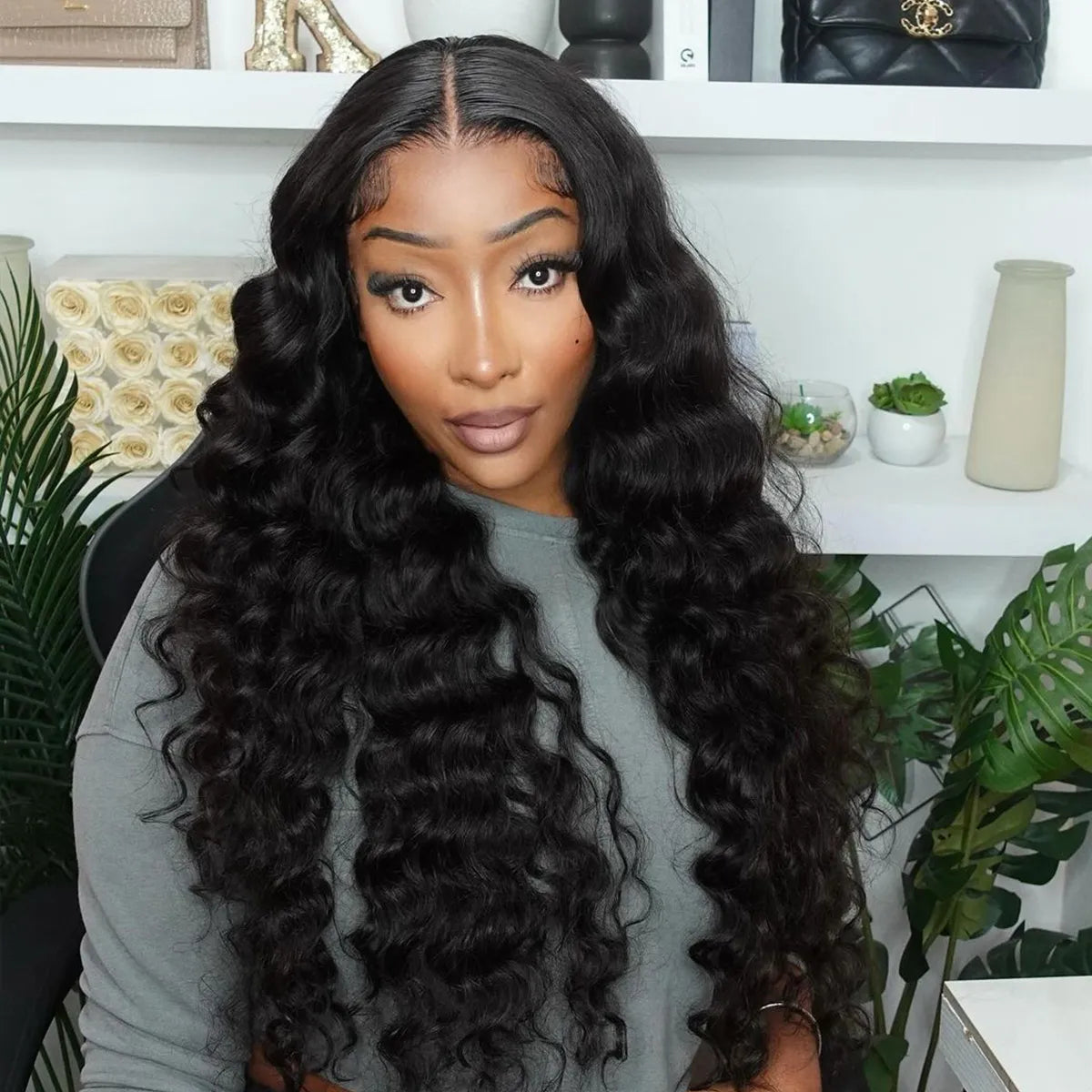 Glueless 6x5 Plus Airy Cap Lace Wig Loose Deep Pre-Cut HD Lace Front Wig Put On & Go