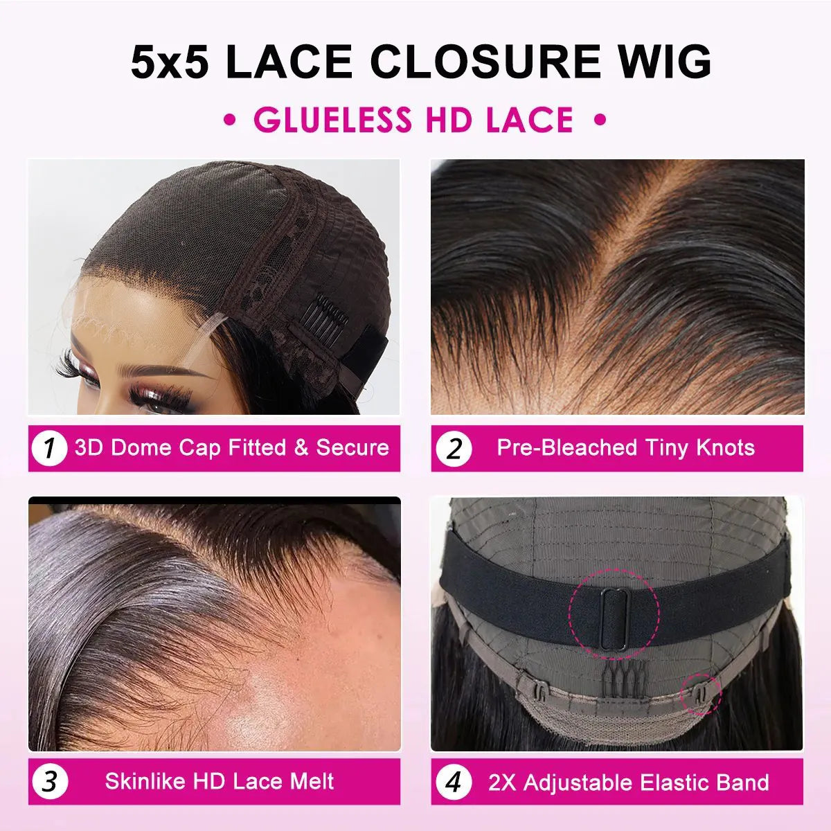 5x5 HD Lace Wigs High Quality Curly Wave Wig Lace Closure Wig