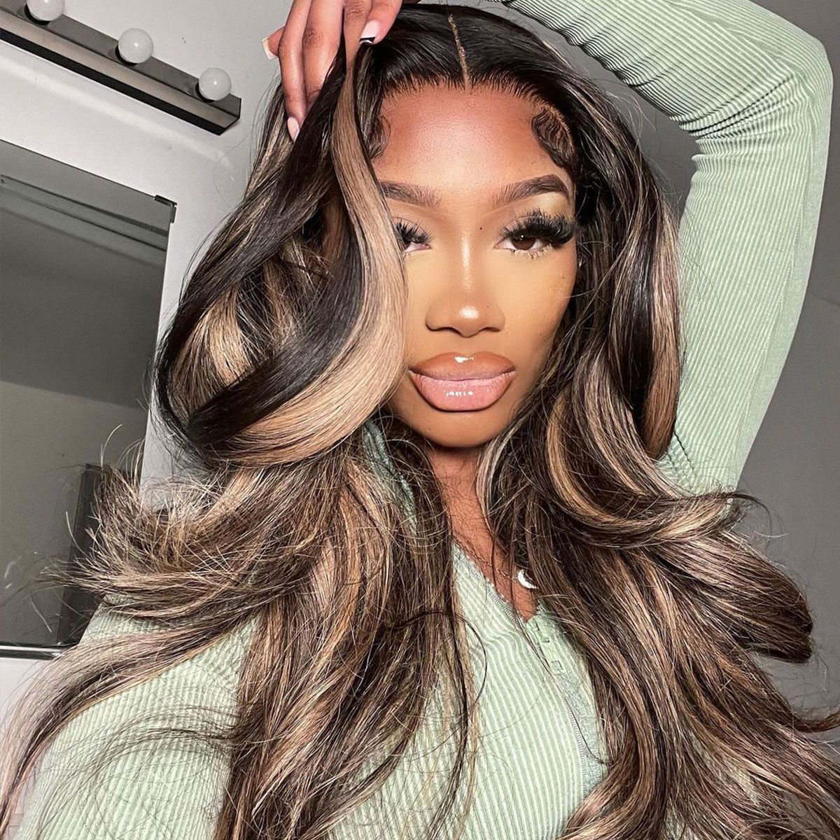 Balayage Honey Blonde Highlight 6x5 13x4 Lace Glueless Wig Body Wave HD Lace Wig