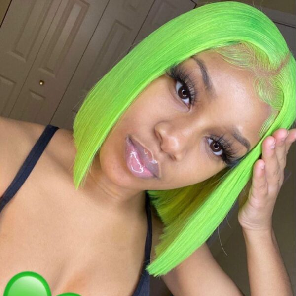 Colorful Short Bob Lace Front Wigs High 180 Density