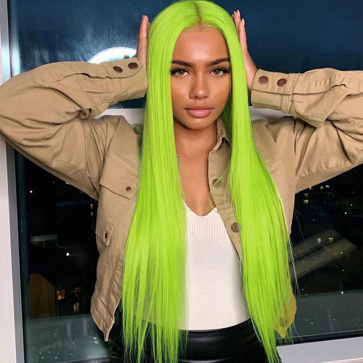 Colorful Straight Hair 13x4 Lace Front Wigs High 180% Density