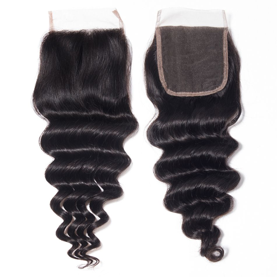 Hair Loose Deep Closure Human Hair Extensions Brazilian Loose Deep Wave Lace Closure