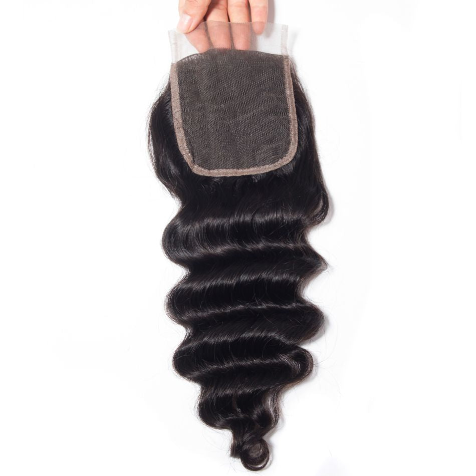 Hair Loose Deep Closure Human Hair Extensions Brazilian Loose Deep Wave Lace Closure