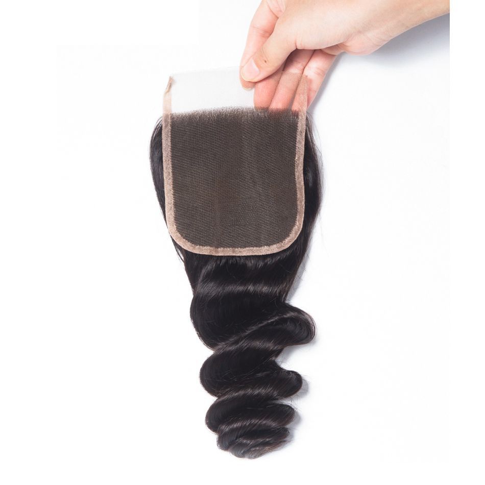 Virgin Hair Brazilian Loose Wave With Closure Brazilian Remy Hair Spring Curly 4 Bundles Hair Weft With Closure