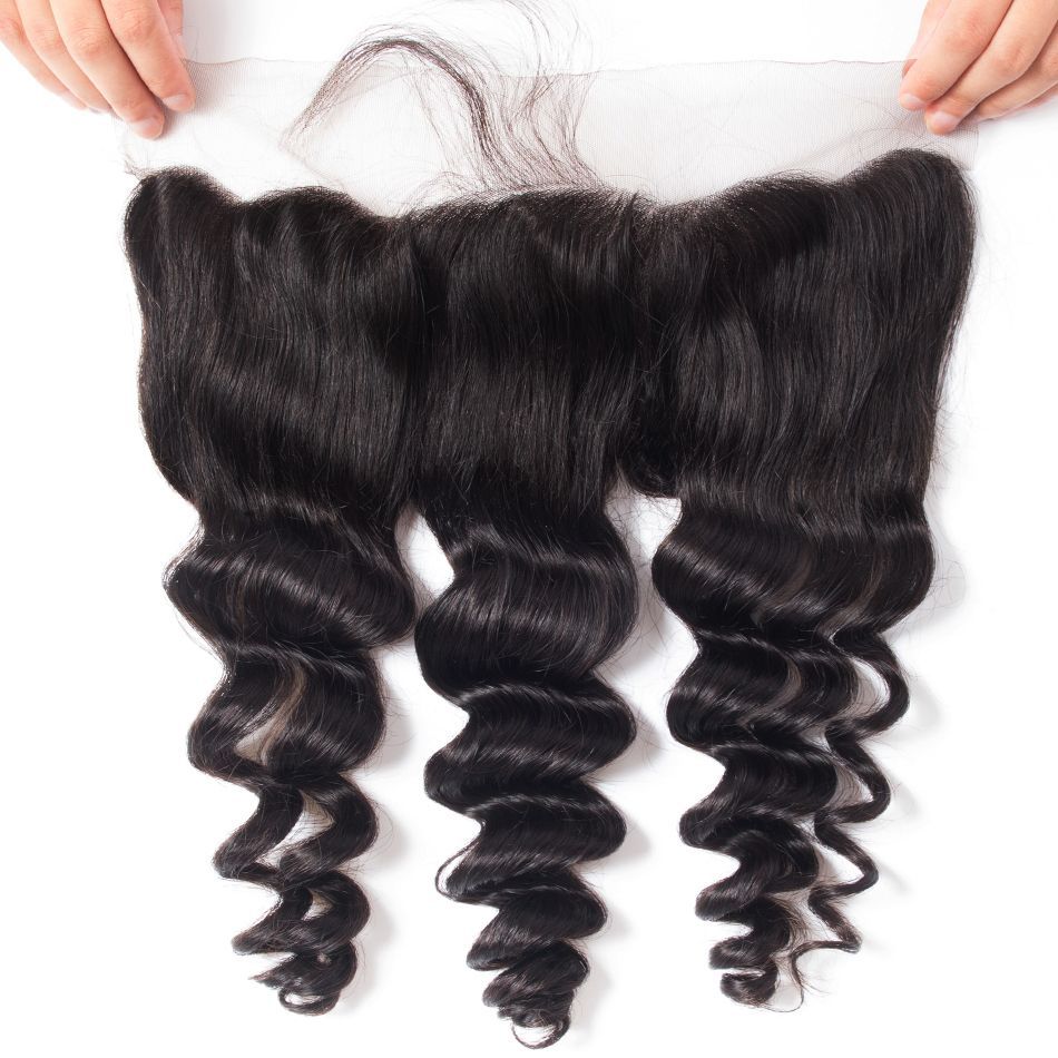 Virgin Hair Brazilian Loose Wave With Frontal Brazilian Remy Hair Spring Curly 4 Bundles Hair Weft With Frontal