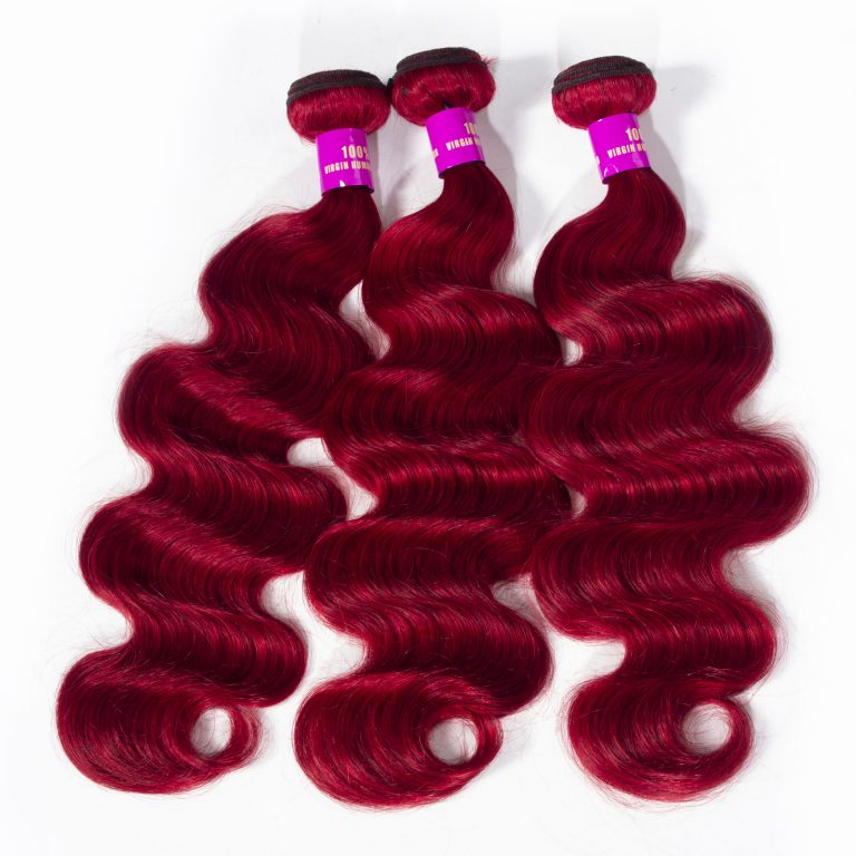 Red Human Hair Bundles Body Wave Virgin Hair